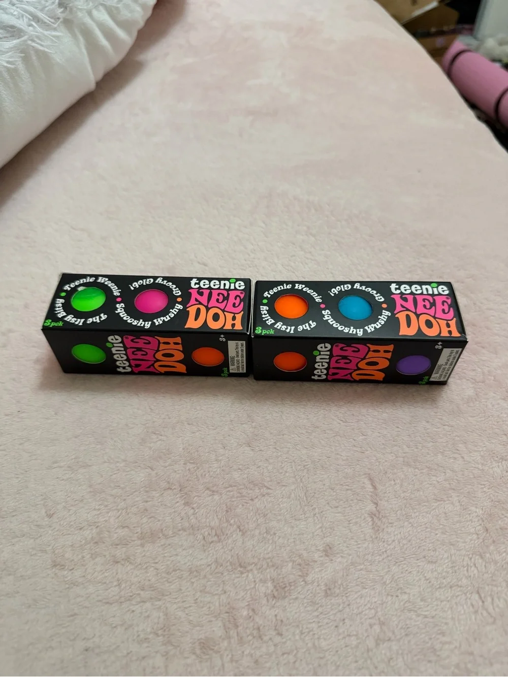 BUNDLE 2 Teenie NeeDoh Groovy globs 3 pack (green, pink, blue, purple & 2 oran